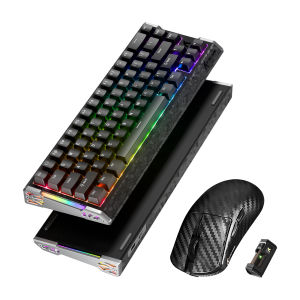 ATTACK SHARK | ATTACK SHARK R68 HE 8K Carbon Fiber Rapid Trigger Wired Gaming Keyboard + R11 ULTRA 49g Wireless Mouse 42000 DPI PAW3950MAX