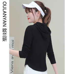 Womens Short Hoodie Sweatshirt Thin Loose Casual Versatile Top Anti-Aging Spring Autumn Outerwear Small Size Cute Style