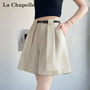 La Chapelle | Lightweight Summer High Waist A-Line Flared Shorts Tencel Linen Women