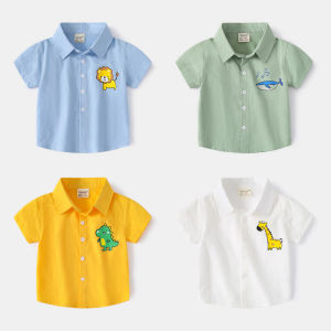 Áo Thun Polo Tay Ngắn Trẻ Em 2025 Họa Tiết Hoạt Hình Cổ Polo Trẻ Em Trai Cotton Thoáng Khí Mùa Hè Thường Ngày