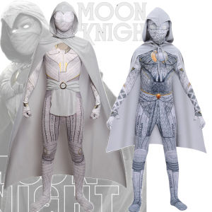 Marvel Hero Moonlight Knight Costume Marc Spector Superhero Cosplay Jumpsuit Suits Hooded Cloak Bodysuit Halloween Party Sci-Fi Costumes For Adult Kid