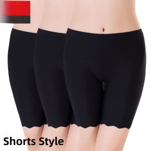 Womens Ice Silk Safety Pants Summer Anti-Light Walking Bottoms Five-Quarter Length Invisible Large Size Womens Base Pants