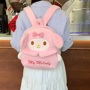 Japanese girls backpack ins style new cute kuromi Melody plush bag students large capacity schoolbag cartoon