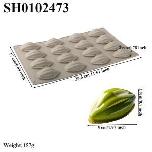 16 Cells Cocoa Bean Design Silicone Cake Mold Food Grade Chocolate Mould Candy Tools Kitchen Bakeware Dessert Decorating Tools