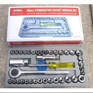 Kunci sok 46 pcs set socket 1/4 full lengkap + obeng set toll kit