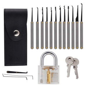 【Clearance Sale】 17pcs Professional Unlocking Lock Pick Tools Training Practice Lock Pick Set Multifunctional for Training Locks Lockpicking