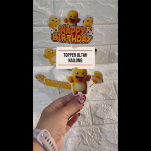Topper Ulang Tahun Nailong / Topper Cake Nailong Dino Kuning / Topper Kue Nai Long