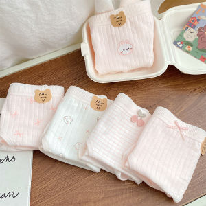 Antibacterial Pure Cotton Triangle Panties Extended Crotch Length Happy Little Dog Print Cute Autumn Winter New Style Underwear