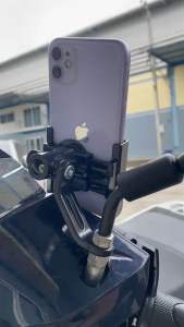 SANORที่จับมือถือมอเตอร์ไซค์ ที่จับโทรศัพท์ ที่ยึดมือถือ ที่ยึดโทรศัพท์ ที่วางมือถือ ที่วางโทรศัพท์มอเตอร์ไซด์ อลูมิเนียม จับหูกระจก