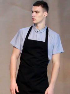 Black Kitchen Apron Cooking Restaurant Baking for Women and Men  with 2 large pockets Adjustable apron