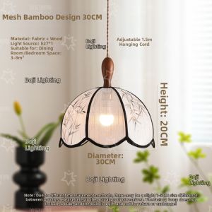SANGEJIANGREN | Song Aesthetic Bamboo Leaves Cloth Restaurant Pendant Light