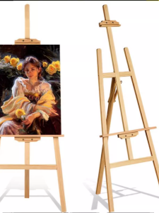 Art Student Wood Triangular Sketch Painting Easel Stand Foldable Oil Painting Exhibition Frame Home Use Drawing Board