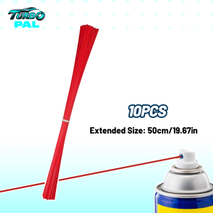 TURBOPAL 50cm Extended Red Plastic Straws for Aerosol Spray Can Extension Cuttable Tubes For Automotive Lubricant and Clean