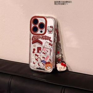 Luxury Cute Cat Redmi Turbo3 Note13 Note12R Full Cover Shockproof Phone Case with Lanyard Cartoon KT House Design Silicone Shell