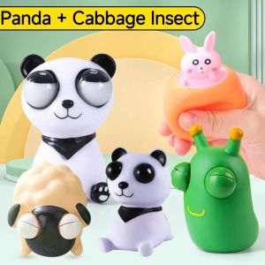 New And Strange Eye-popping Toy Panda Vegetable Bug Decompression Toy Pinching And Squeezing Staring Grass Bug To Vent Stress Relief Toy
