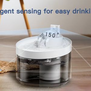 Wireless & Rechargeable Battery Operated Sensor Cat Water Fountain 2.2L Transparent Pet Water Dispenser Dog Water Fountain For Cats Dogs Automatic Cat Drinking Fountain Filters Feeder 猫饮水器 狗狗饮水器 宠物饮水器