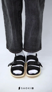 SAOKI - Sandal Pria Slop Traveling Sendal Gunung Wanita Slip On Prima Broken White