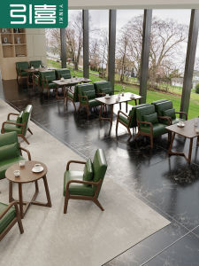 Bar Cafe Table Chair Combination Single Person Milk Tea Shop Rest Area Sofa Chair Counter Height Dining Set Customizable