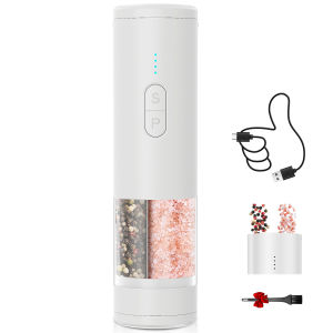 2 in 1 Electric Salt and Pepper Grinder Type C Rechargeable Adjustable Coarseness 2 100ml Capacity Instant S P Switch Kitch
