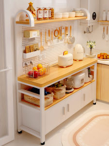 Kitchen Multi-Functional Storage Rack Wall-Mounted Multi-Layer Workbench Organizer Cabinet Base Stand Heavy-Duty Steel