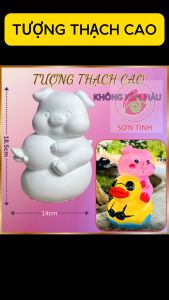 Tượng thạch cao THÚ CƯỠI VỊT heo lợn M1 (Không kèm màu) trò chơi trẻ em