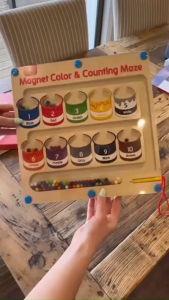 [Brand New] Educational Toys Number Maze Color Classification Game Number Maze Montessori For Toddler Magnetic Board Beads
