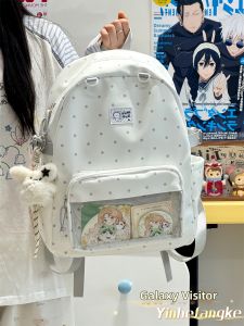 YINHEFANGKE | Japanese Style INS Polka Dot Clear Backpack Lightweight