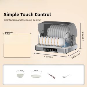 Waterless Stainless Steel Ultraviolet Disinfection Cabinet Home Use Small Desktop Heat Wind Disinfection Dryer Dish Cabinet