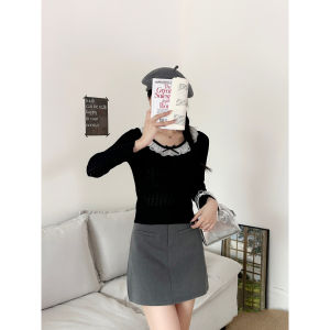 Christmas Red Butterfly Knot Knitted Short Sweater Unique Beautiful Slim Fit Spring Autumn Winter Top Womens Fashion