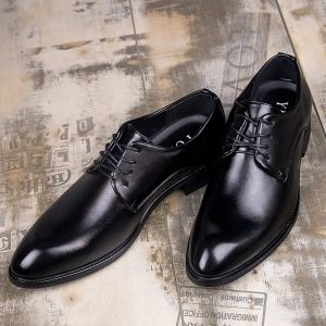 British Style Business Formal Shoes Mens Wedding Work Sharp Tip Leather Casual Versatile Shoes Rubber Sole Ultra-Fiber Lined