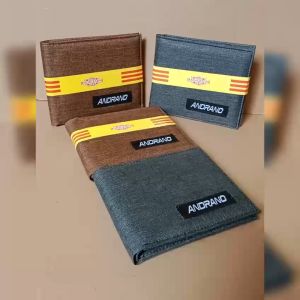 ANDRANO Dompet Pria Kanvas: Dompet Kain Keren & Tahan Gesek