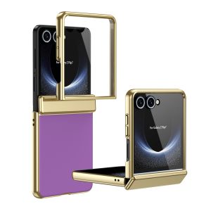 Phone Case for Samsung Galaxy Z Flip 8 7 6 5 4 3 5G AG Matte Plating Hinge Full Protective Glass Front Film Drop Resistant Cover