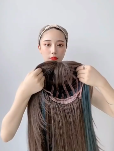 🔥 Tóc Giả Nữ Nguyên Đầu Cụp Phối Light Trắng A07 – Mẫu Tóc Trendy Sang Chảnh Nhuộm Sẵn Không Cần Tẩy