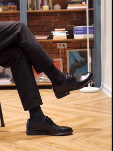 Giày tây nam MULGATI Brogues Derby buộc dây vân da rắn - NW810960