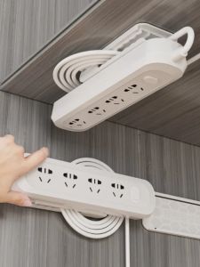 Self-Adhesive Wall-Mounted Socket Fixer Home Non-Damaging Adhesive Creative Extension Cord Organizer No-Punching Required