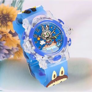 COD JAM TANGAN ANAK LABUBU LAMPU WARNA WARNI STRAP TIMBUL 3D