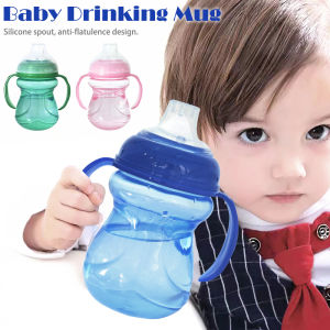 Ultra-wide diameter PP baby duckbill cup leak-proof anti-choking children straight drinking cup with handle training cup