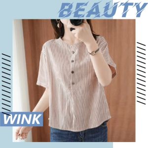 Bigsize เสื้อผ้าผู้หญิง เสื้อผู้หญิงลายทาง เนื้อผ้านิ่มสวมใส่สบาย มี 4 สี ดิเพียวกับความรู้ ราคาดี