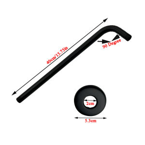 Bourdillat Round Shower Arm with Flange G1/2 Wall Mount Replacement ARM For Fixed Shower Head