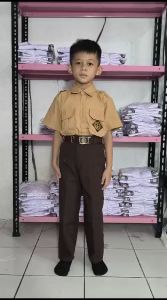 Setelan Seragam Pramuka Baju Lengan Pendek & Celana Panjang Anak Laki-laki Usia 5-20thn