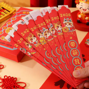 🧧2026 CNY🧧ซองจดหมายสีแดงลอตเตอรีลายม้าสร้างสรรค์กระเป๋ามีโชคด้านการเงินกล่องปริศนาเทศกาลฤดูใบไม้ผลิจำนวน12ชิ้นสำหรับปีใหม่ตามจันทรคติจีน