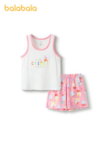 balabala Baby Vest Set Boys Girls Homewear Air Conditioning Sleepwear Summer