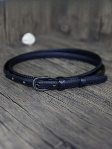 สูง เอว ของแท้ หนัง เข็มขัด เรียบง่าย สีดำ หัวเข็มขัดสําหรับผู้หญิง ทันสมัย หลากหลาย เข็มขัดโลหะผสมหัวเข็มขัดคลาสสิก ลื่น Surface