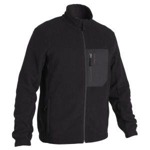 Decathlon Mens Fleece Lined Jacket Thickened Autumn Winter Coat Inner Polyester Fiber High Collar Long Sleeve Regular Fit Outdoor Clothing