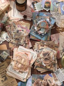 100pcs Retro DIY Material Papers Vintage Background Material Paper For Scrapbook Journal Decoration Set
