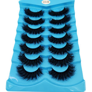 HBZGTLAD 7 Double Fluffy 3D Artificial Mink Eyelash Natural Extension False Cilia Makeup Tool Thick Eyelash