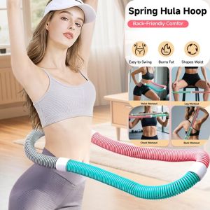Infinity Hoop Weighted Hula Hoop Hula Hoops for Adults Weighted Hula Hoops for Women - Spring Weighted Design Burns Fat Shapes Waist Back-Friendly Workout with Safety Rope