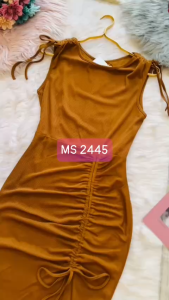MYDU Shop I 2445 - ĐẦM ÔM SÁT NÁCH RÚT DÂY LAI XẺ TÀ RÚT DÂY – Tôn Vóc Dáng Phong Cách Nữ Tính