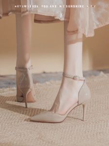 สิทธิบัตร หนัง รองเท้าเดี่ยวหัวเข็มขัด ผู้หญิง ฤดูใบไม้ผลิ ฤดูร้อน รองเท้าทํางาน หัวแหลม ส้นบาง ส้นสูง เรียบหรู แฟชั่นแฟลต