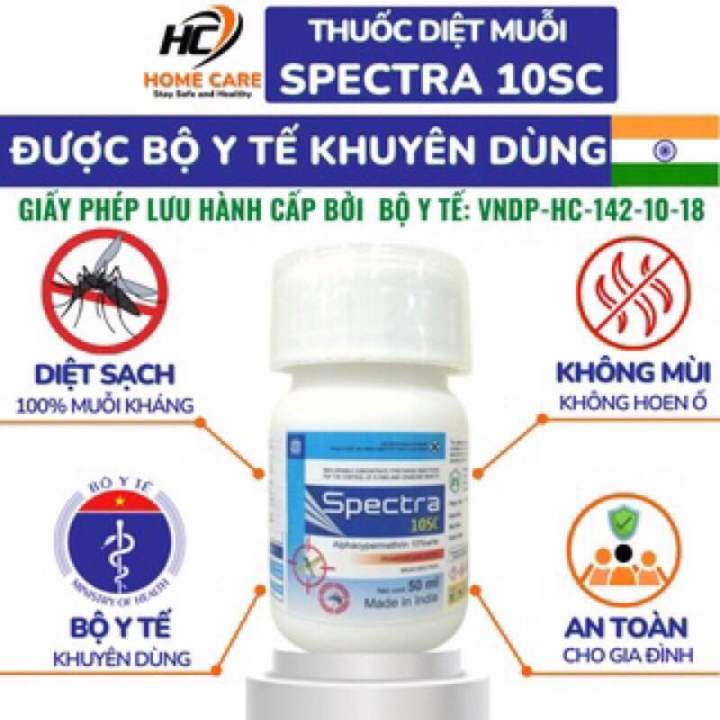 Thuốc diệt muỗi và côn trùng SPECTRA 10SC - Chai 50ml (nhập khẩu Ấn Độ ...
